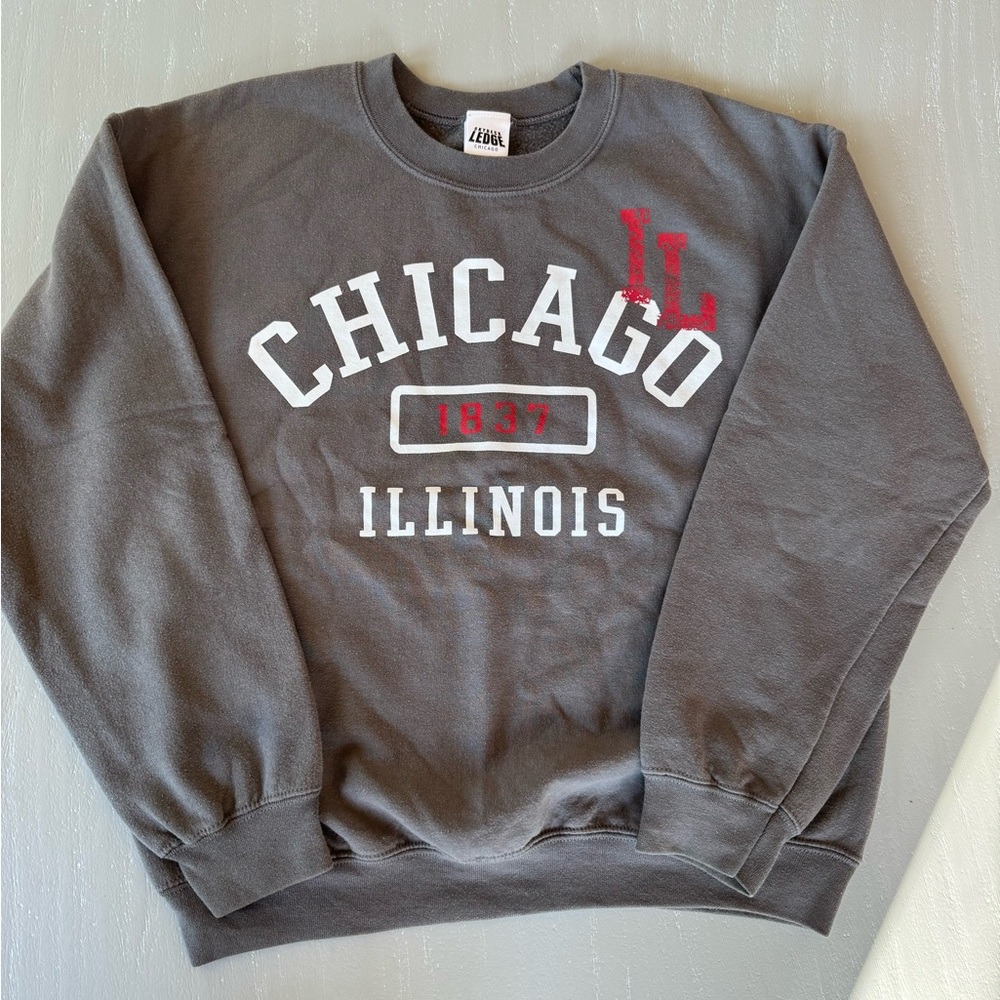 Gildan Gray Chicago Illinois Crewneck Sweater